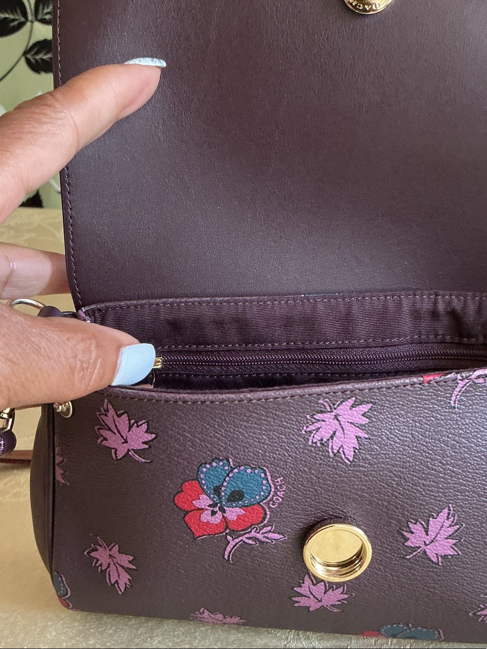 COACH  wildflower Floral Print Crossbody REVERSIBLE Bag - Purple - Picture 2 of 6